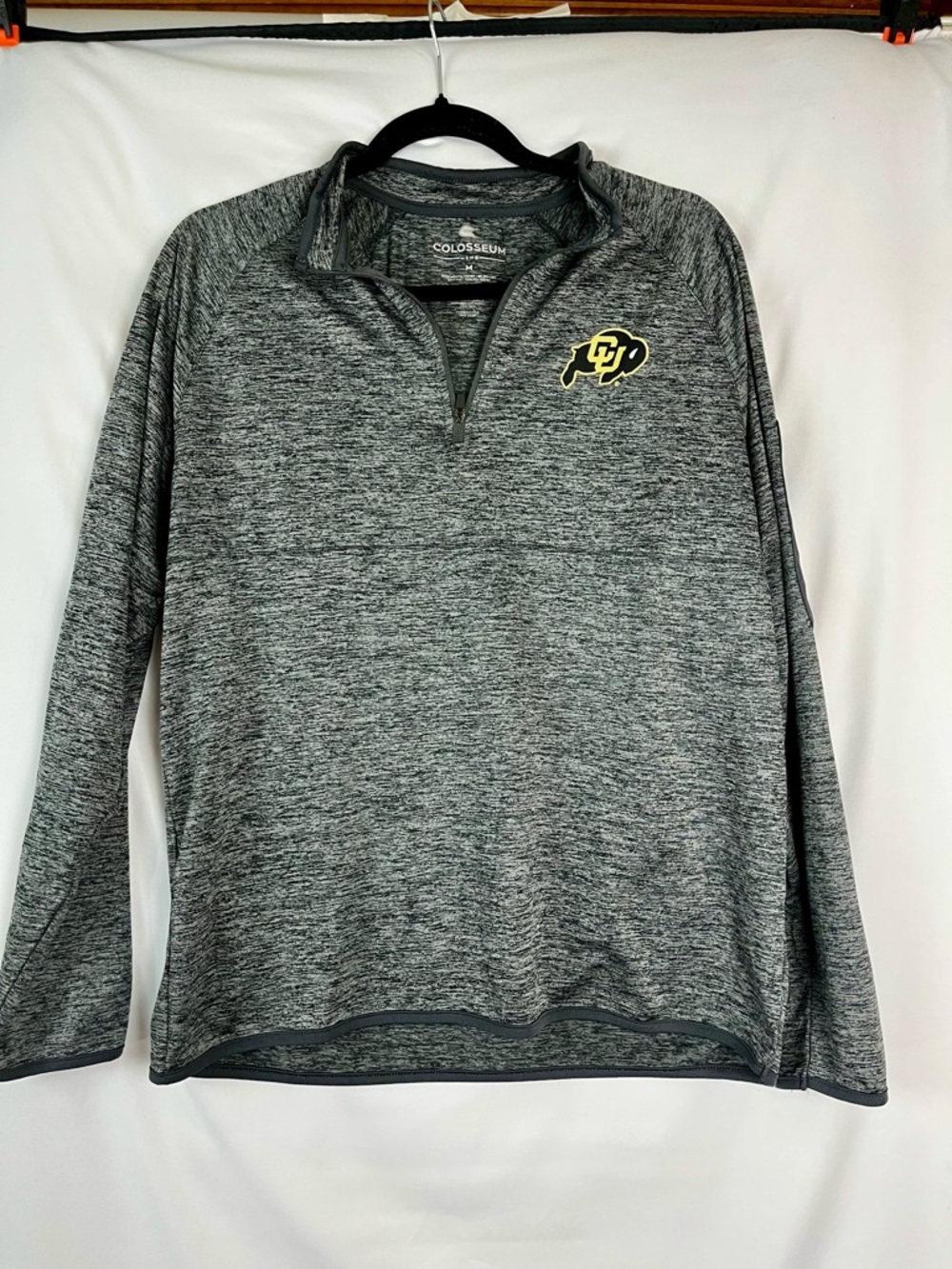 University of Colorado CU Buffs Men's 1/4 Zip Heathered Gray Pullover
